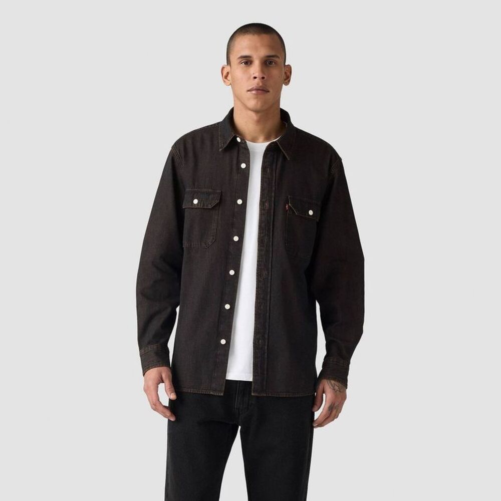 Levi's Men's Worker Standard Fit Long Sleeve Button-Down Shirt - Tobacco Brown M